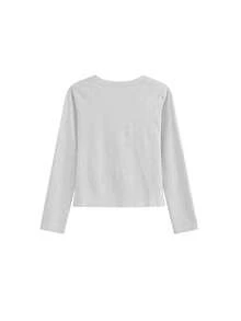 American Style Women Slim Fit Crew Neck T-Shirt, Autumn