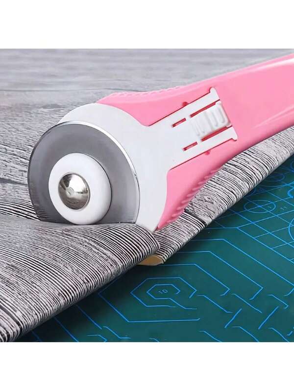 1 Stück professionelles Rotations-Bastelmesser - 28mm einziehbare Klinge mit ergonomischem Griff und Aufhängeloch, perfekt zum Schneiden von Papier, Stoff, Leder und Plastik (inklusive 5 Ersatzklingen)