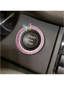 不锈钢人造水晶蝴蝶形环，汽车点火按钮装饰盖 - 一键启动装饰环，安装简便，金属材质，升级汽车内饰配件 - 均碼 - 查看 13