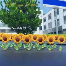 1pc/2pcs/3pcs/4pcs/5pcs Cute Shaking Sunflower Car Ornament Healing Flower Car Center Console Rearview Mirror Decoration - Yellow - View 10
