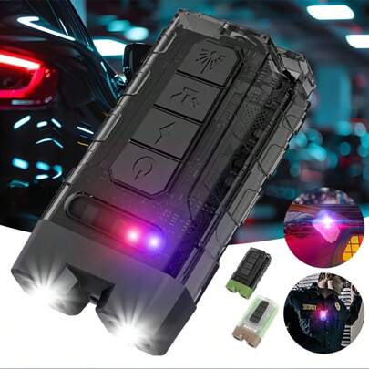 1 件装 LED 钥匙扣手电筒便携式迷你手电筒可充电手电筒带磁性尾夹应急手电筒适用于徒步钓鱼骑行露营