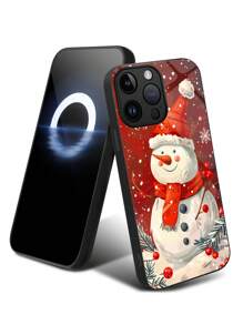 1 件圣诞雪人高清钢化玻璃手机壳适用于 Apple iPhone 16 Pro Max / 16 Pro / 16 和 S24 FE / S24 Ultra 及其他型号 - 彩色 - 查看 5