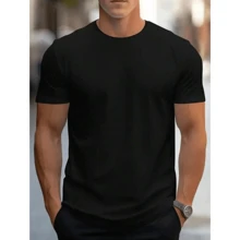 Kit 3 Men's T-Shirts Plain Premium Combed Mesh 100% Cotton Round Neck Short Sleeve Basic Summer - trắng - Xem 2