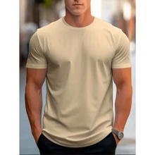 Kit 3 Men's T-Shirts Plain Premium Combed Mesh 100% Cotton Round Neck Short Sleeve Basic Summer - trắng - Xem 3