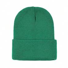 1pc Women's Fashionable Solid Color Knit Beanie Hat, Warm Daily Wear Halloween - Multicolor - View 11