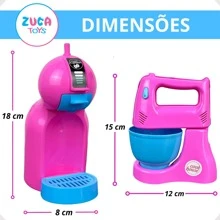 Children's Toy Kitchen Kit With Appliances AirFryer Coffee Maker 5 Pieces - 粉色 - 查看 5