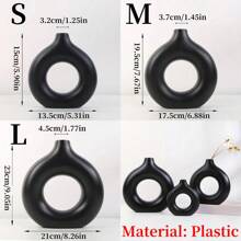 1/2/3 件黑色塑料甜甜圈花瓶，塑料花瓶适用于家居装饰，极简主义波西米亚风格装饰，适用于婚礼晚宴桌派对客厅办公室卧室、节日礼物、圣诞礼物 - 彩色 - 查看 3