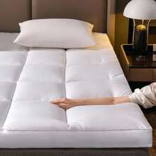 Mattress Topper Big Double 10cm Thick White, 137 X 190cm Memory Foam Mattress Cover, Soft & Fluffy Quilted Double Mattress Topper - Hypoallergenic Mattress Toppers With Elastic Straps - 137*190厘米 - 查看 11