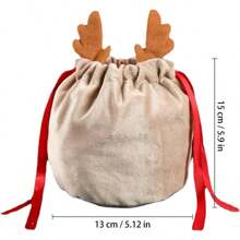 1/5/10 Stücke Weihnachtsgeschenk-Beutel mit Rentier-Motiv, Samt Weihnachtsmann-Säcke mit Zugband, Weihnachtsdekoration, Geschenke für Kinder, Silvester-Party