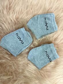 Kit 3 Pairs Of Basic Mid-Calf Unisex Sports Socks - 灰色 - 查看 5