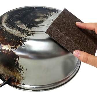 Brown Magic Emery Sponge Cleaning For Kitchen Pot Washing Dishwashing Stain Removal Descaling Rust Removal And Brushing Reusable Easy To Use Effective Cleaning Tool For Tough