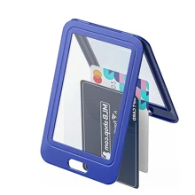 Portador de tarjeta vertical de plástico duro con doble ventana, gris, con protector de manga para tarjetas, adecuado para tarjetas de oficina, tarjetas escolares, tarjetas de acceso, licencias de conducir, pases, unisex, se puede usar como portador de tarjetas, billetera, portador de tarjetas de presentación, portador de tarjetas de crédito, portador de tarjetas de identificación, etc. - Multicolor - Ver 2