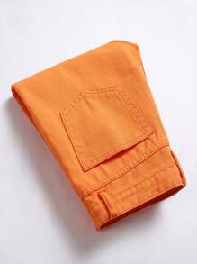 Teen Boys Casual Distressed Denim Jeans With Pockets - Orange - View 4