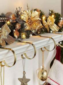 1/3/6 pièces Supports de bas de Noël dorés, crochets de cheminée, supports de décoration d'arbre de Noël antidérapants, convient pour accrocher les décorations de Noël, les bas de Noël de cheminée, les décors de fête