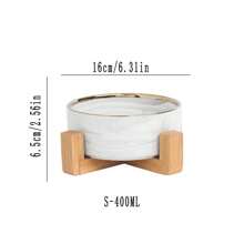 宠物碗猫碗带木架陶瓷猫颈碗饮水碗大理石金边单碗宠物用品 - 彩色 - 查看 10