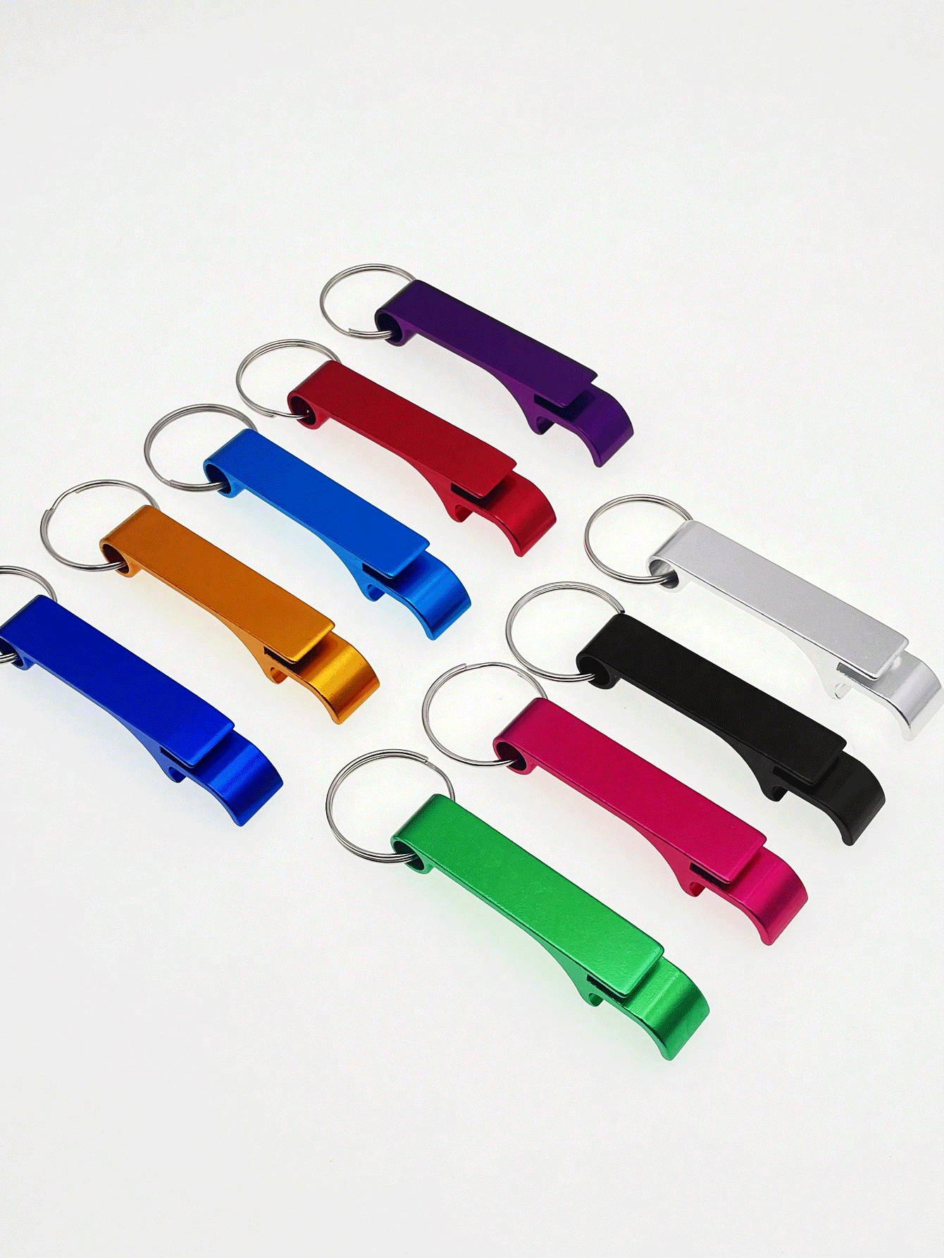 1pc Creative Aluminum Alloy Beer Bottle Opener Keychain Can Opener, Gift For Father - Multicolor - View 1