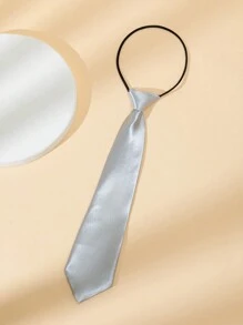 时尚纯色儿童领带，男孩女孩简约预系领带，适合派对、表演、学生制服