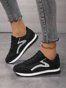 Women Vintage Round Toe Lace Up Soft Bottom Comfortable Casual Sneakers Breathable Daily Running Solid Color Trainers