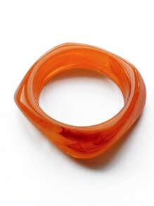 1pc Marbled Tie Dye Translucent Acrylic Bangle Bracelet, Fashion Accessory For Women - Bracelet - View 4