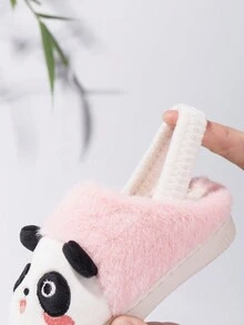 Melittdeer 1 par de pantuflas antideslizantes y cálidas con diseño de panda, adecuadas para otoño/invierno, para niños - Rosa - Ver 3