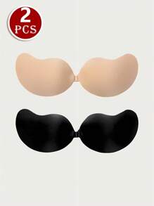 2pcs Women's Multicolor Mango Shaped Silicone Bra Breast Lift Pads Invisible Seamless Nipple Covers For Daily Wear Gather Small Breasts To Make Them Appear Larger - Multicolor - View 1