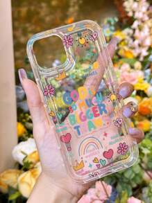 苹果 1 件装柔软彩色标语气球蝴蝶图案手机壳适用于 11/12/13/14/15 Pro Max 防水防震防摔防刮