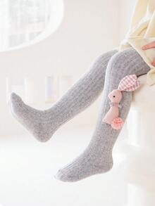 1 quần tất mỏng cho bé gái, quần tất cho bé trai mùa xuân thu, quần tất cho trẻ sơ sinh có dây buộc - Màu Xám nhạt - Xem 3