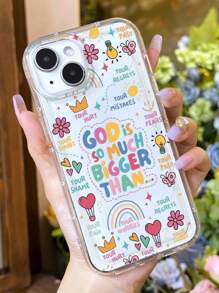 苹果 1 件装柔软彩色标语气球蝴蝶图案手机壳适用于 11/12/13/14/15 Pro Max 防水防震防摔防刮