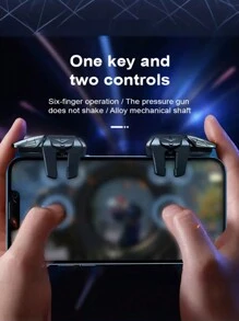 A Foldable 4-In-1 Multifunctional Mobile Game Controller And A Pair Of Intelligent Mobile Game Controller Triggers - Enhance Your Gaming Experience With Sensitive Shooting Target Buttons, Six-Finger Flexibility, And Smooth Operation - Ideal For Mobile Phone Gamers Seeking Precision And Control