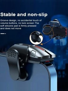A Foldable 4-In-1 Multifunctional Mobile Game Controller And A Pair Of Intelligent Mobile Game Controller Triggers - Enhance Your Gaming Experience With Sensitive Shooting Target Buttons, Six-Finger Flexibility, And Smooth Operation - Ideal For Mobile Phone Gamers Seeking Precision And Control