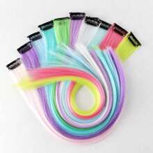 3 件-20 件圣诞派对彩色夜光发夹假发配件，彩色挂耳染色假发片，先吸光再发光，派对头饰 - 多色 - 查看 20