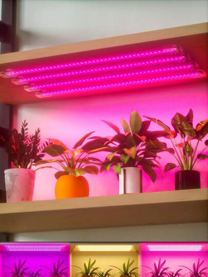 CanLing LED 生长灯条全光谱定时可调光 USB 专业室内仙人掌花卉盆景幼苗绿色植物灯带 5 级可调亮度温室帐篷水培多肉植物苔藓盆栽生长箱种植补光灯 5V 蔬菜水果种子 UV IR 栽培照明红蓝/日光/粉色 1/2/3/4 头 30/50 厘米 11.81 英寸/19.69 英寸
