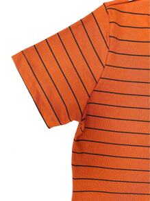K&K FASHION SHEIN Ribbed Striped T-Shirt - Teja - Ver 5