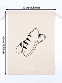 1Pc Bread Bag Linen Bread Bags For Homemade Bread Container Unbleached & Reusable Bread Storage, Natural Large Storage For Artisan Bread