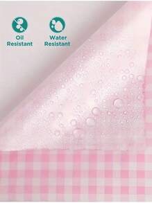 100 件粉色蜡纸内衬，适用于食物篮、三明治、汉堡、网格熟食包装、汉堡盒、便当盒、蛋糕的防油纸