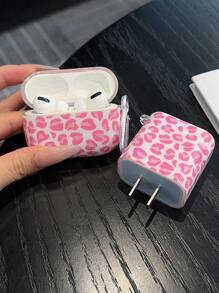 1PC Leopard Print Earphone Case + 1pc Leopard Print 18W/20W Charger Head Protector Compatible With AirPods 1/2/3 Earphones, AirPods Pro 2 Sets - Pink - View 9