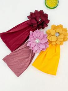 3 件/套 婴儿糖果色 3.5 英寸花朵蝴蝶结头带 适合幼儿 弹性好 柔软宽尼龙头带 适合婴儿 - 頭帶 - 查看 9