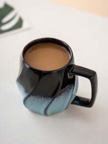 1 Stück 550ml kreative Rissglasur Keramiktasse, Tasse mit großem Fassungsvermögen für Frühstück, Milch, Büro, Wasser, Bier, Kaffee, Zuhause Blumentee, Getränkebecher, Schulanfang - Wasserbecher mit schillerndem Muster - Übersicht 9