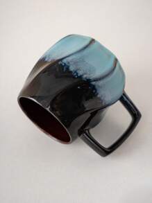 1 Stück 550ml kreative Rissglasur Keramiktasse, Tasse mit großem Fassungsvermögen für Frühstück, Milch, Büro, Wasser, Bier, Kaffee, Zuhause Blumentee, Getränkebecher, Schulanfang - Wasserbecher mit schillerndem Muster - Übersicht 7