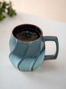 1 Stück 550ml kreative Rissglasur Keramiktasse, Tasse mit großem Fassungsvermögen für Frühstück, Milch, Büro, Wasser, Bier, Kaffee, Zuhause Blumentee, Getränkebecher, Schulanfang - Wasserbecher mit schillerndem Muster - Übersicht 8