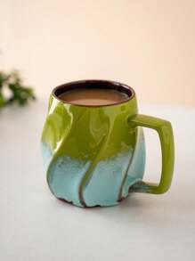 1 Stück 550ml kreative Rissglasur Keramiktasse, Tasse mit großem Fassungsvermögen für Frühstück, Milch, Büro, Wasser, Bier, Kaffee, Zuhause Blumentee, Getränkebecher, Schulanfang - Wasserbecher mit schillerndem Muster - Übersicht 2