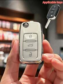 1 pieza Funda Protectora de Llave Plegable de Coche TPU, Con 3 Botones, Adecuada Para Accesorios de VW Para Polo Para Golf Para Passat, No Adecuada Para Coches Peugeot, Por Favor Consulte la Imagen de Botones Correspondiente Mostrada en la Imagen Principal Antes de Comprar - Multicolor - Ver 13