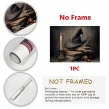 1pc Canvas Wall Art Print, Halloween Witch Poster, Vintage Art Decor Style, Modern Retro Wall Hanging Decor For Living Room, Bedroom, Home Office - Ink On Canvas Interior Artwork Home Decor Halloween Decor Room Decor