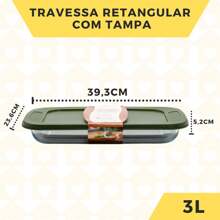 Kit 2 Baking Pans Glass Mold 3L Large Oven Baked Sweets - Minh bạch - Xem 3