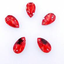 Slim Water Drop Shape Glass Multi Colors Shape Shiny Handmade Sewing Crystal Hand Sewn Rhinestone  Decoration Beads Flat Back With Holes Gems DIY Accessories Sew On Stones Strass For Decorating Clothes, Dress, Bags, Shoes, Brooches, Earrings, Handicrafts - Multicolor - View 26