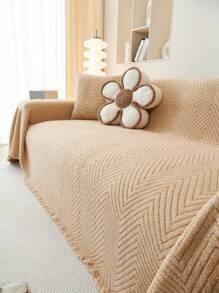 1 件时尚毛绒沙发套，奢华简约柔软亲肤沙发套，防滑防尘防刮，适用于卧室、客厅、书房、聚会场所、1-4 人座沙发、L 型沙发、沙发保护、沙发装饰、秋冬 - 卡其色 - 查看 6