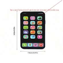 1個塑料兒童手機玩具，帶有燈光和音樂，觸屏模擬手機，教育音樂學習玩具（不含電池） - 彩色 - 查看 12