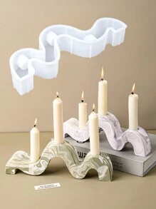 1PC Wavy Shaped Candlestick Holder Epoxy Resin Mold Line S-Shaped Candlestick Casting Silicone Mold Home Decoration DIY Handmade Craft Tool