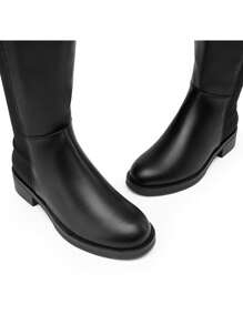 Women Reserve Tall Boots, Classic Low-Heeled Over-The-Knee Boots For Autumn & Winter