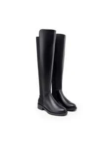 Women Reserve Tall Boots, Classic Low-Heeled Over-The-Knee Boots For Autumn & Winter